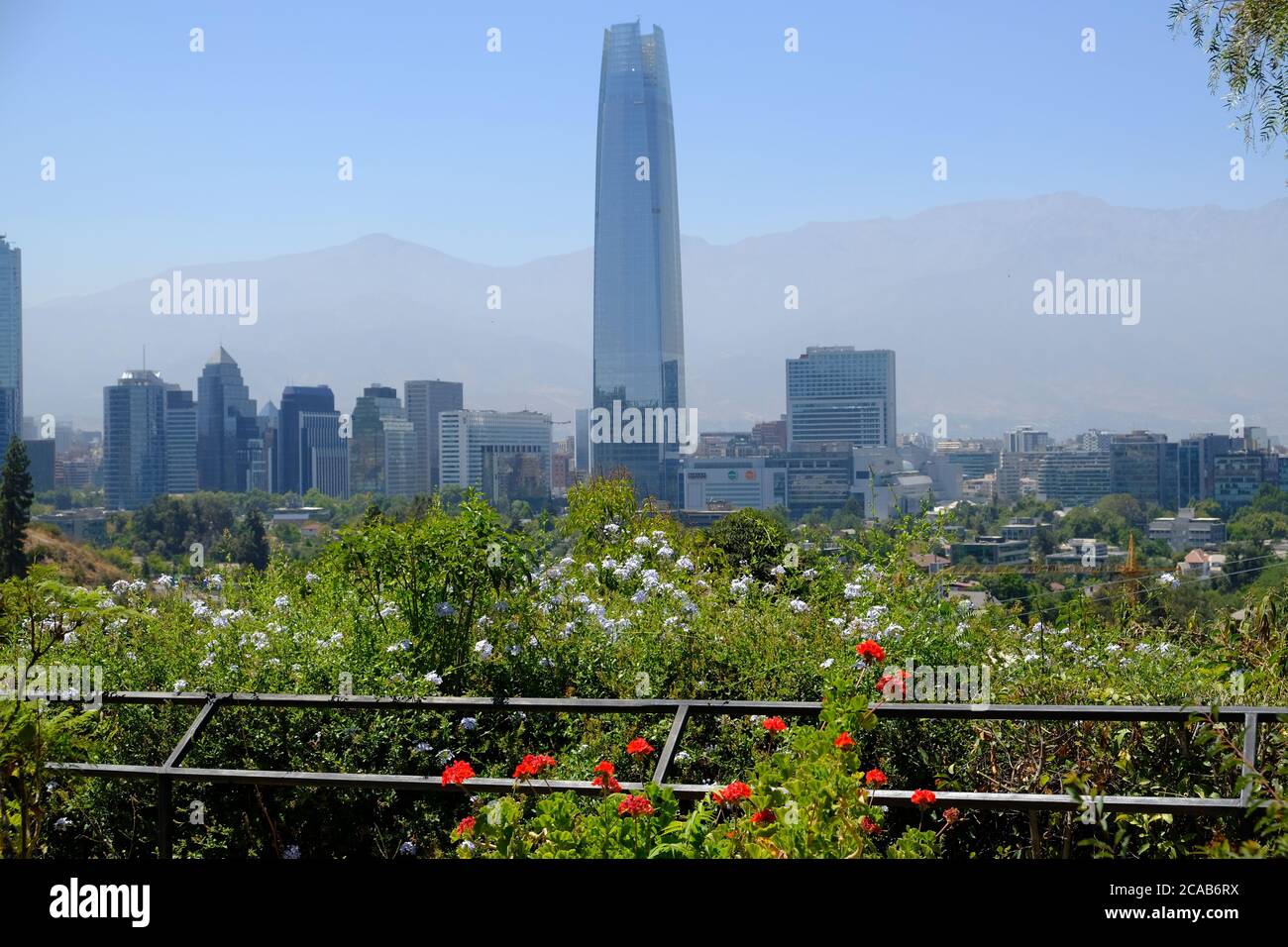 Chili Santiago - vue panoramique sur Sky Costanera Banque D'Images
