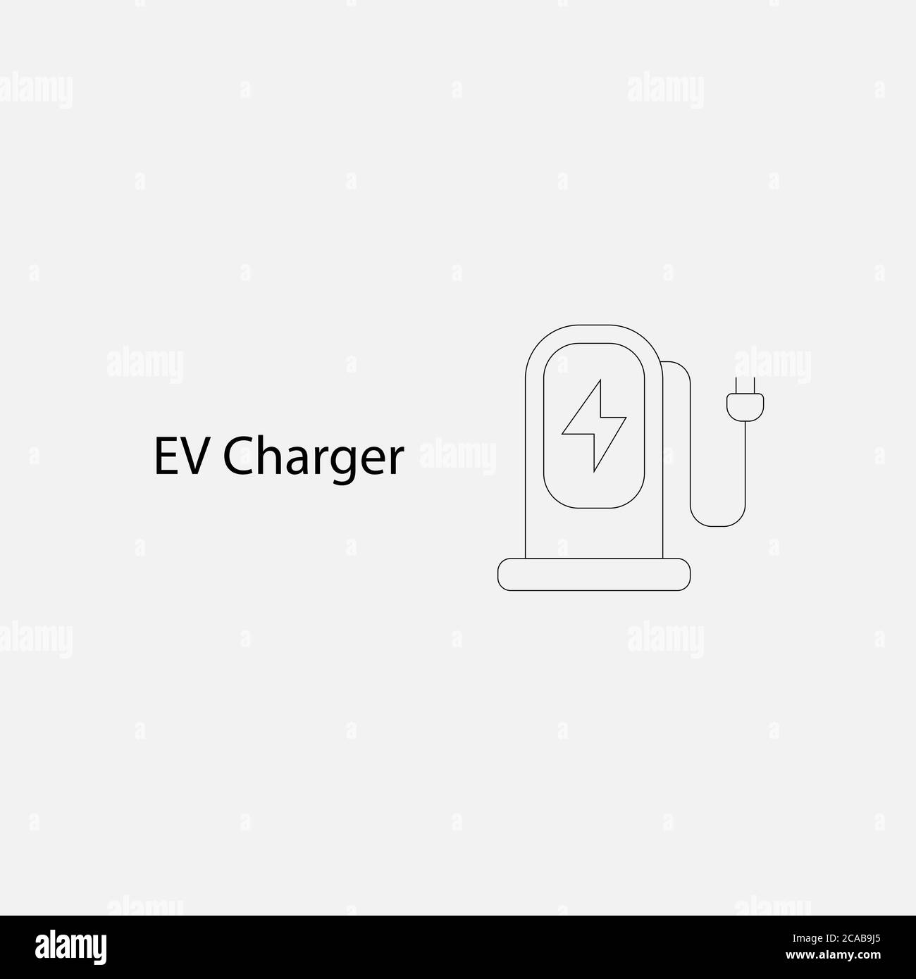 BEV,EV,Battery Electric Vehicle icon.Electric car icon et station de ...