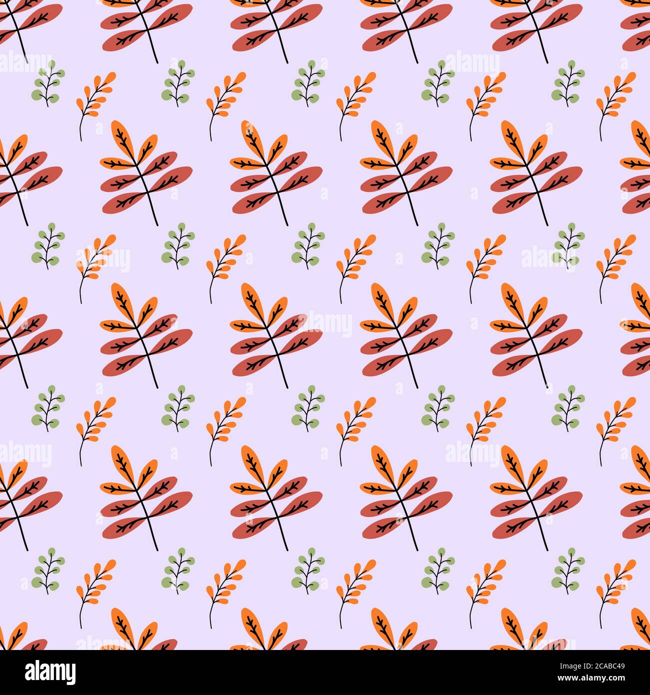 Motif sans couture. Feuilles d'automne, branches colorées sur fond clair. Pour la décoration et le design automnaux, l'emballage et l'impression. Vecteur Illustration de Vecteur