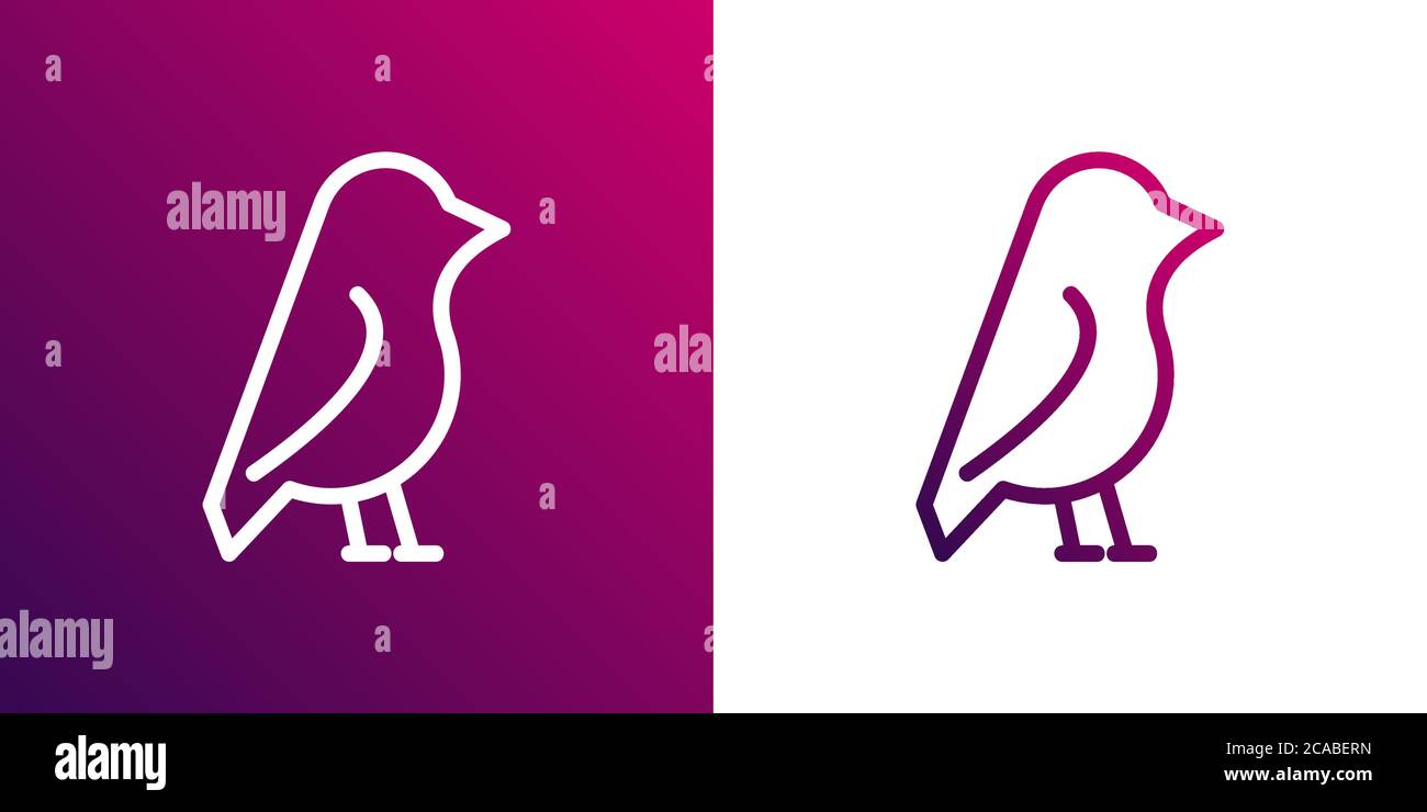 Silhouette d'oiseau stylisée selon différentes couleurs. Icône vecteur. Illustration de Vecteur