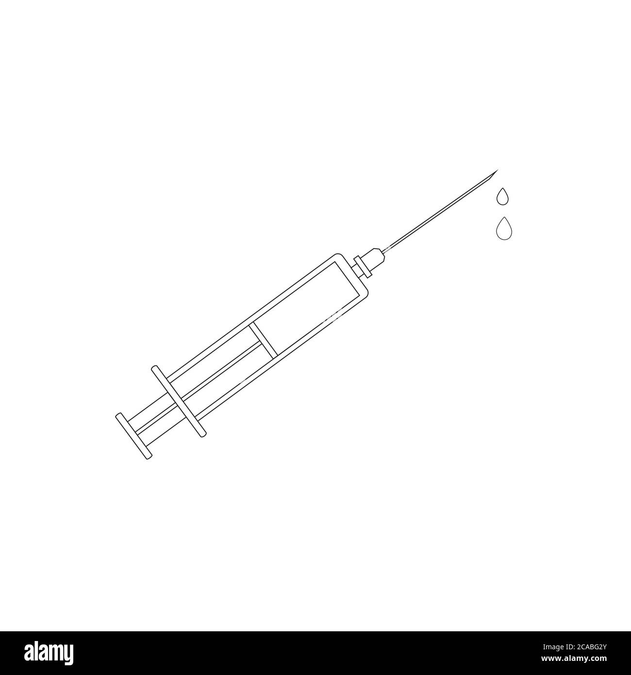 Icône de seringue vecteur. Icône de seringue vecteur pour injection de vaccin. Injecteur de médecine icône isolée vecteur qu'il peut être facilement modifié ou édité. Illustration de Vecteur