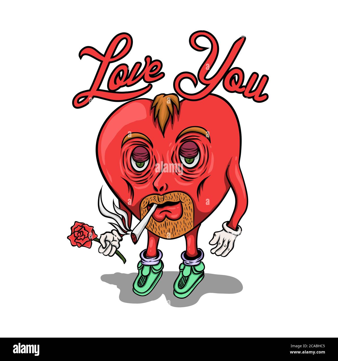 cœur de fumée vous aime illustration vectorielle pour votre entreprise ou marque Illustration de Vecteur