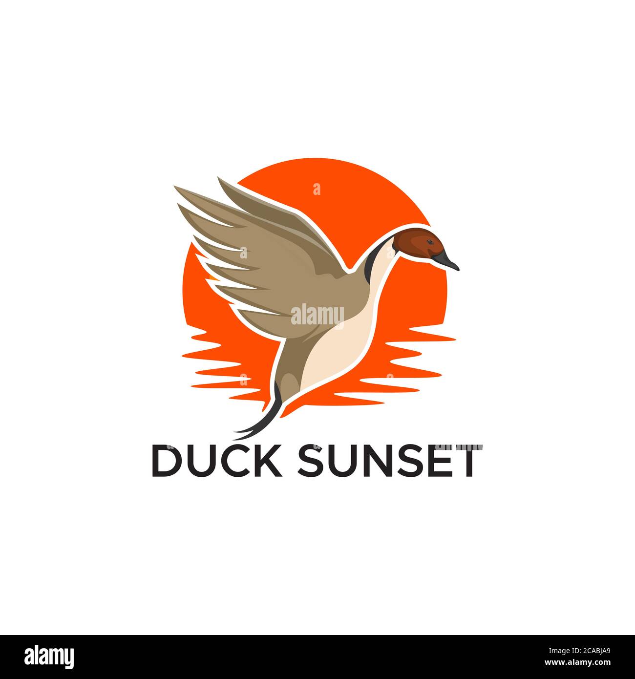 illustration de la conception de la pinte de canard coucher de soleil vecteur pour votre entreprise ou marque Illustration de Vecteur