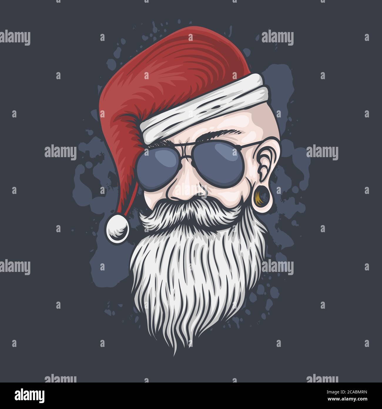 Illustration vectorielle de Noël pour la tête de l'homme pour votre entreprise ou votre marque Illustration de Vecteur