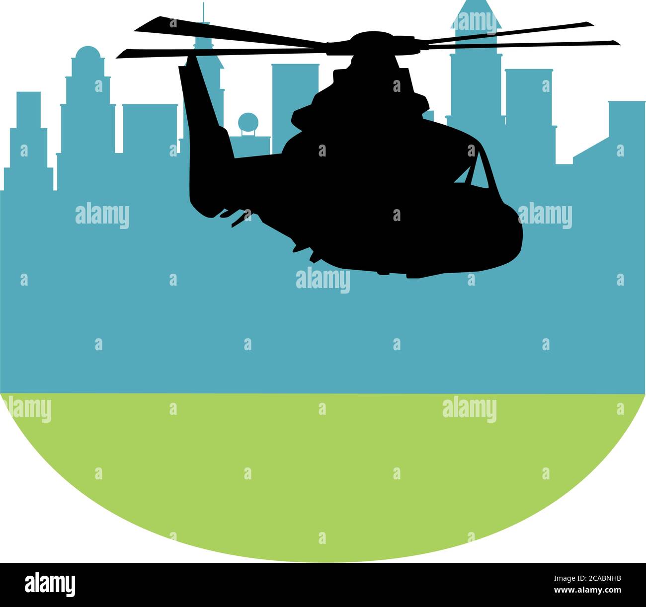 silhouette d'hélicoptère militaire conception d'illustration vectorielle isolée d'icône Illustration de Vecteur