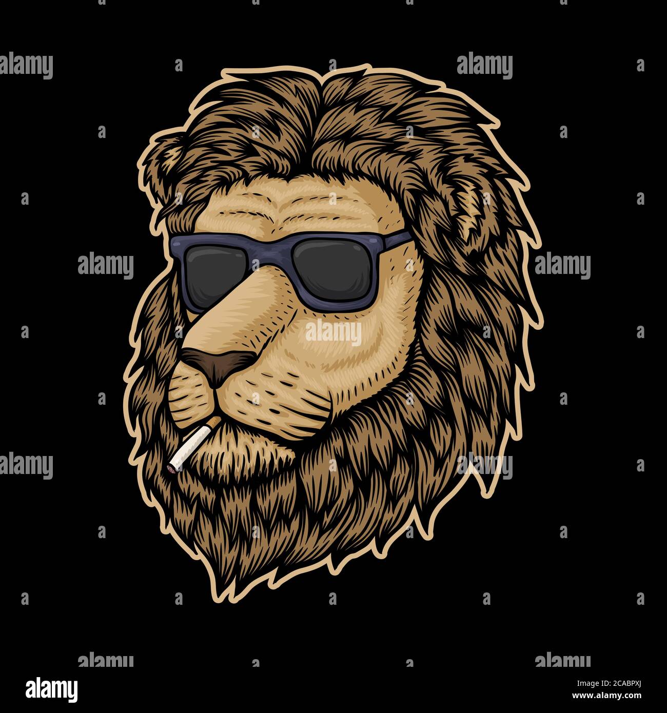 Illustration du vecteur de fumée de Lion Head pour votre entreprise ou votre marque Illustration de Vecteur