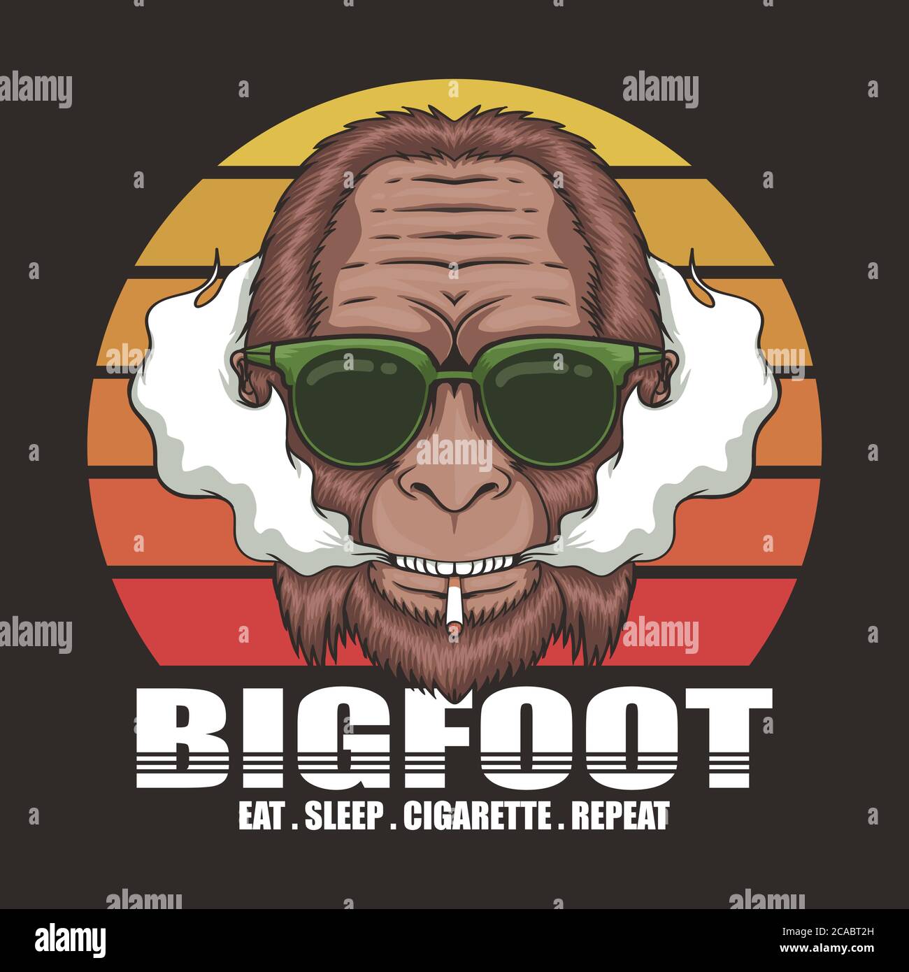 Illustration du vecteur rétro de la cigarette Bigfoot pour votre entreprise ou votre marque Illustration de Vecteur