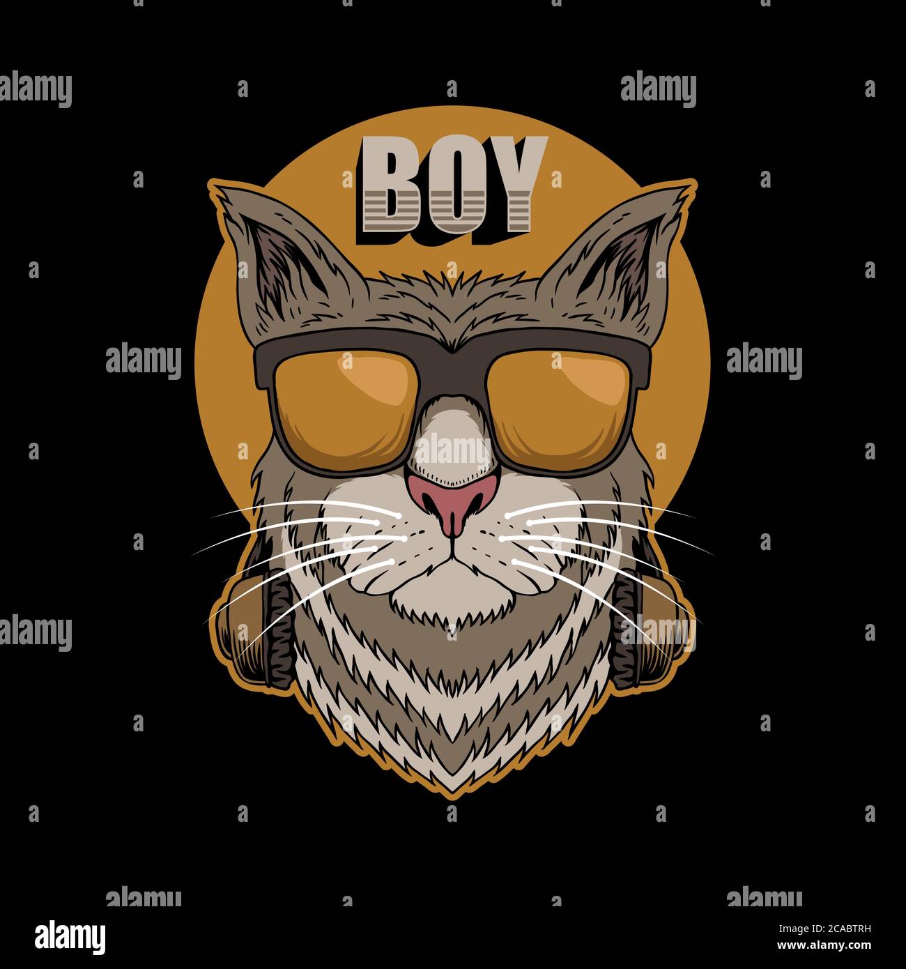 Illustration vectorielle de casque Cat Boy pour votre entreprise ou votre marque Illustration de Vecteur