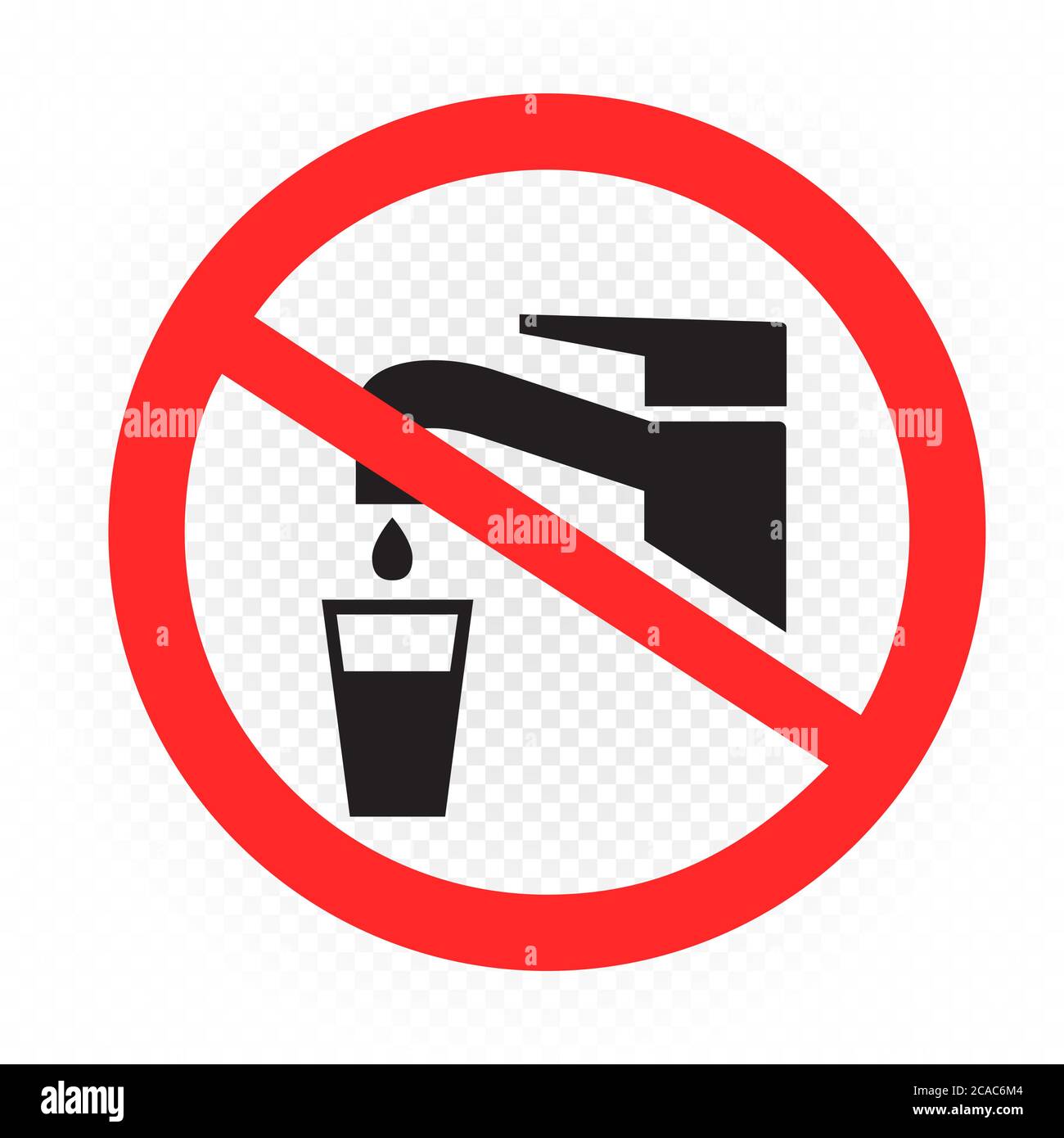 Panneau d'interdiction ne pas utiliser d'eau du robinet Image ...
