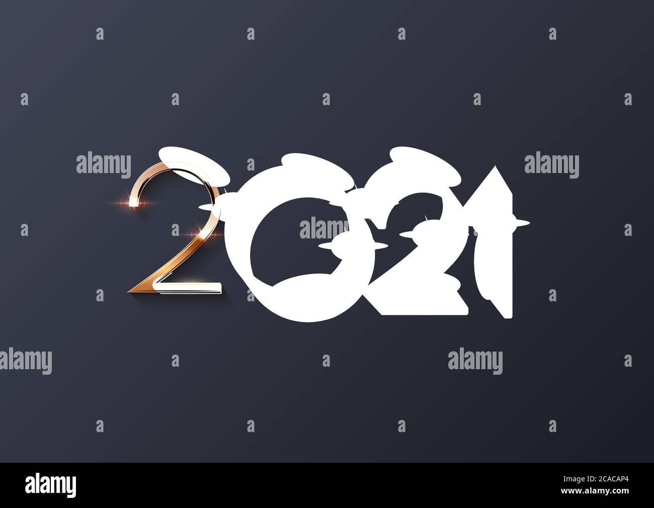 2021 bonne année bannière or ou affiche de bienvenue Illustration de Vecteur