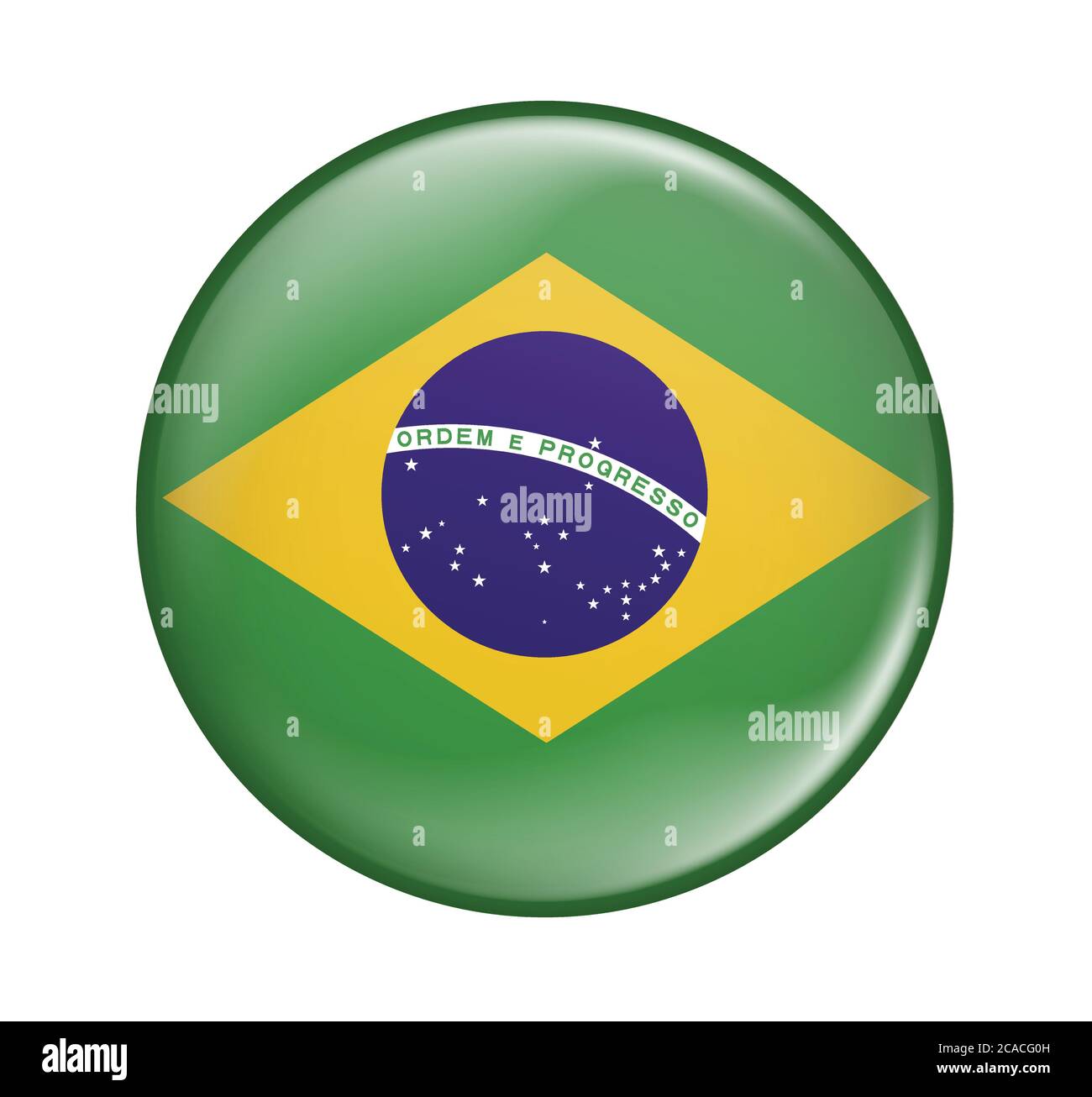 Illustration vectorielle du badge brésilien sur fond blanc.drapeau brésilien.icône drapeau brillant. Illustration de Vecteur