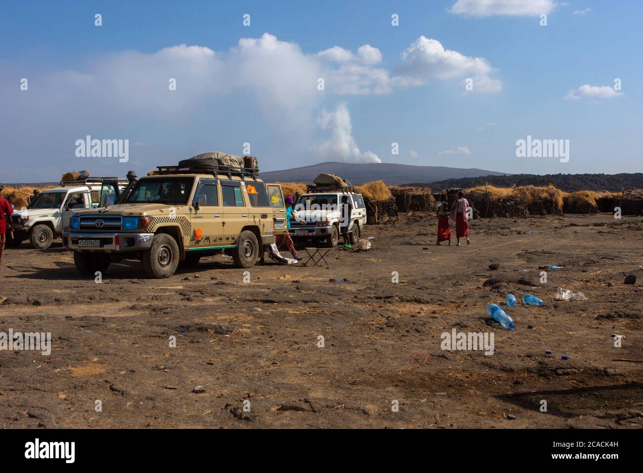 ERTA Ale, Ethiopie - Nov 2018: BaseCamp au-dessous du volcan Erta Ale, Ethiopie Banque D'Images