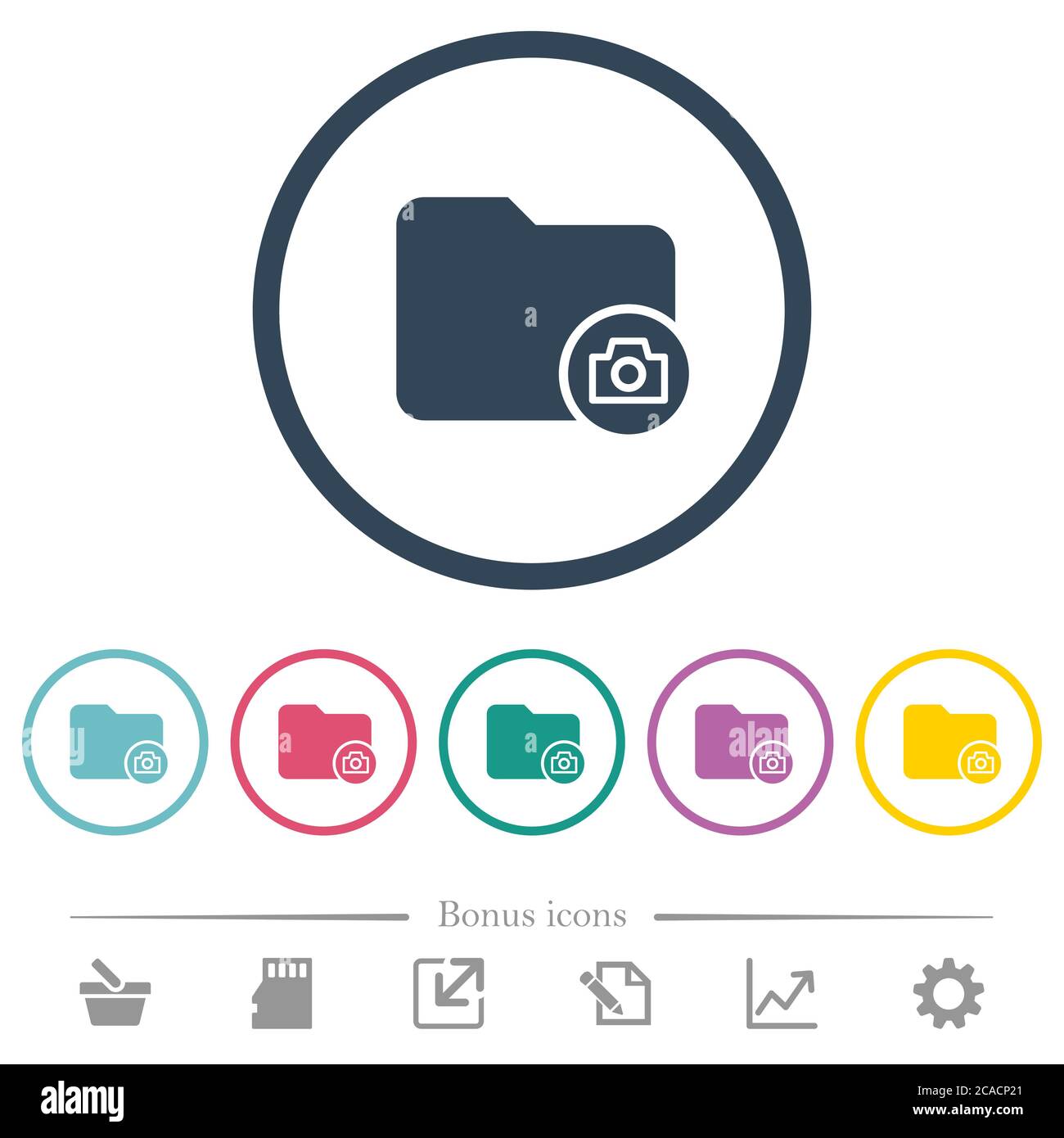 Directory snapshot Flat color icônes dans des contours ronds. 6 icônes bonus incluses. Illustration de Vecteur