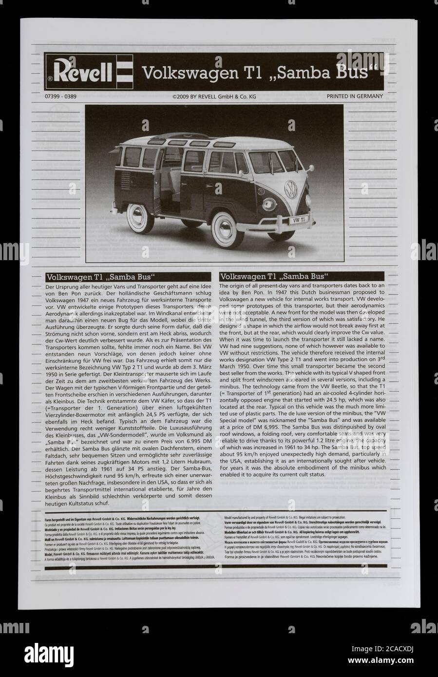 Kit de modèle de bus Samba T1 de Revell Volkswagen. Banque D'Images