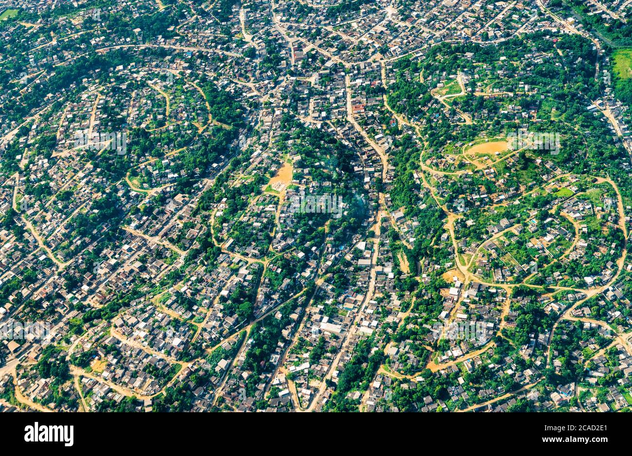 Vue aérienne de la banlieue de Rio de Janeiro au Brésil Banque D'Images