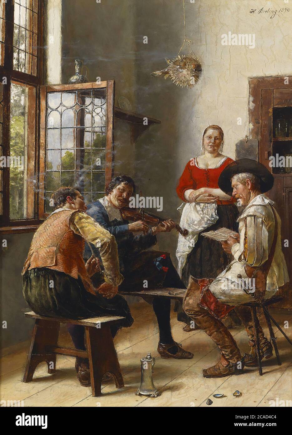 Breling Heinrich - divertissement musical - École allemande - 19e siècle Banque D'Images