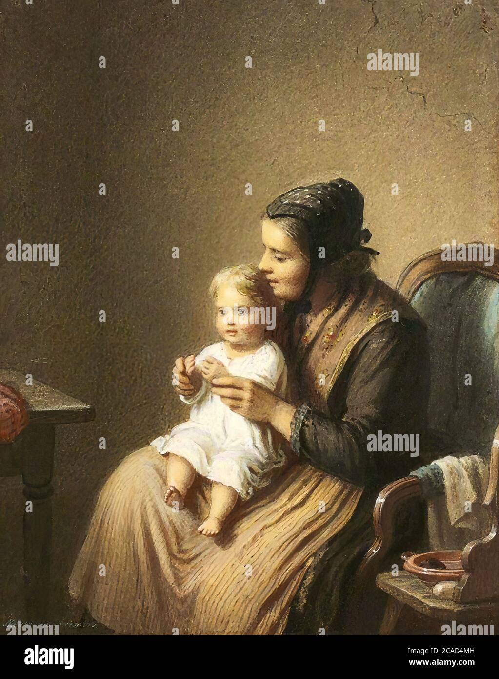 Bremen Johann Georg Meyer Von - Das Erste Gebet - École allemande - 19e siècle Banque D'Images