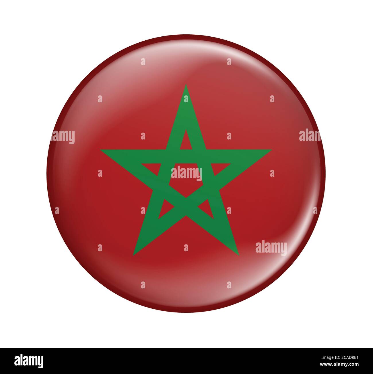 Drapeau marocain icône isolée sur fond blanc.drapeau marocain icône