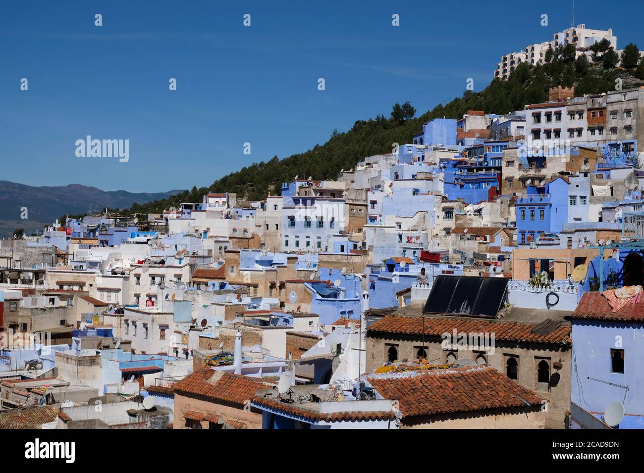 Chefchaouen au Maroc, ville de peinture bleue et blanche en Afrique du Nord. Banque D'Images