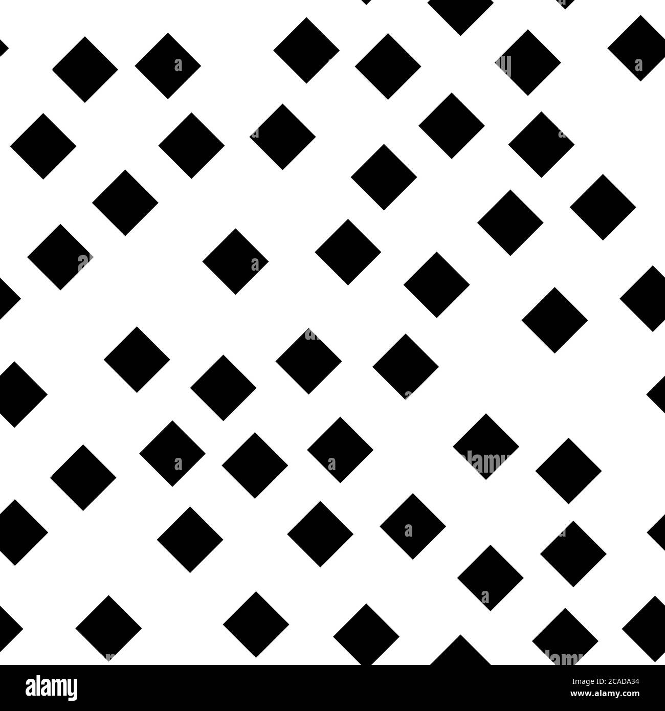Motif géométrique abstrait sans couture des carrés noirs dans un ordre aléatoire. Illustration simple à vecteur plat. Illustration de Vecteur