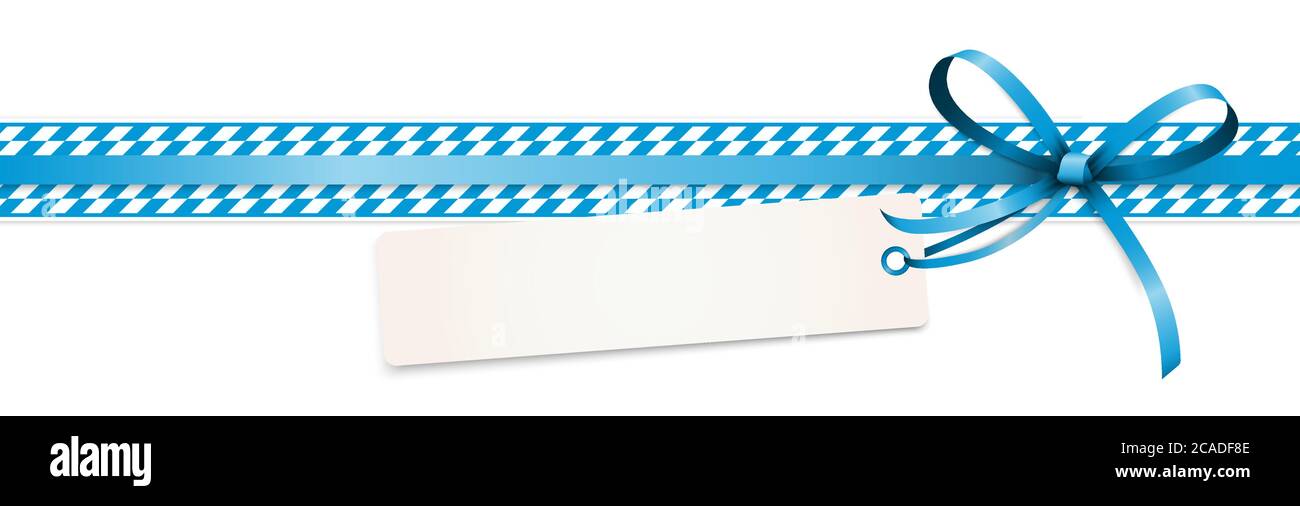 Illustration vectorielle EPS 10 d'un ruban bleu avec étiquette volante et espace de texte libre isolé sur fond blanc pour l'Oktoberfest 2020 Illustration de Vecteur