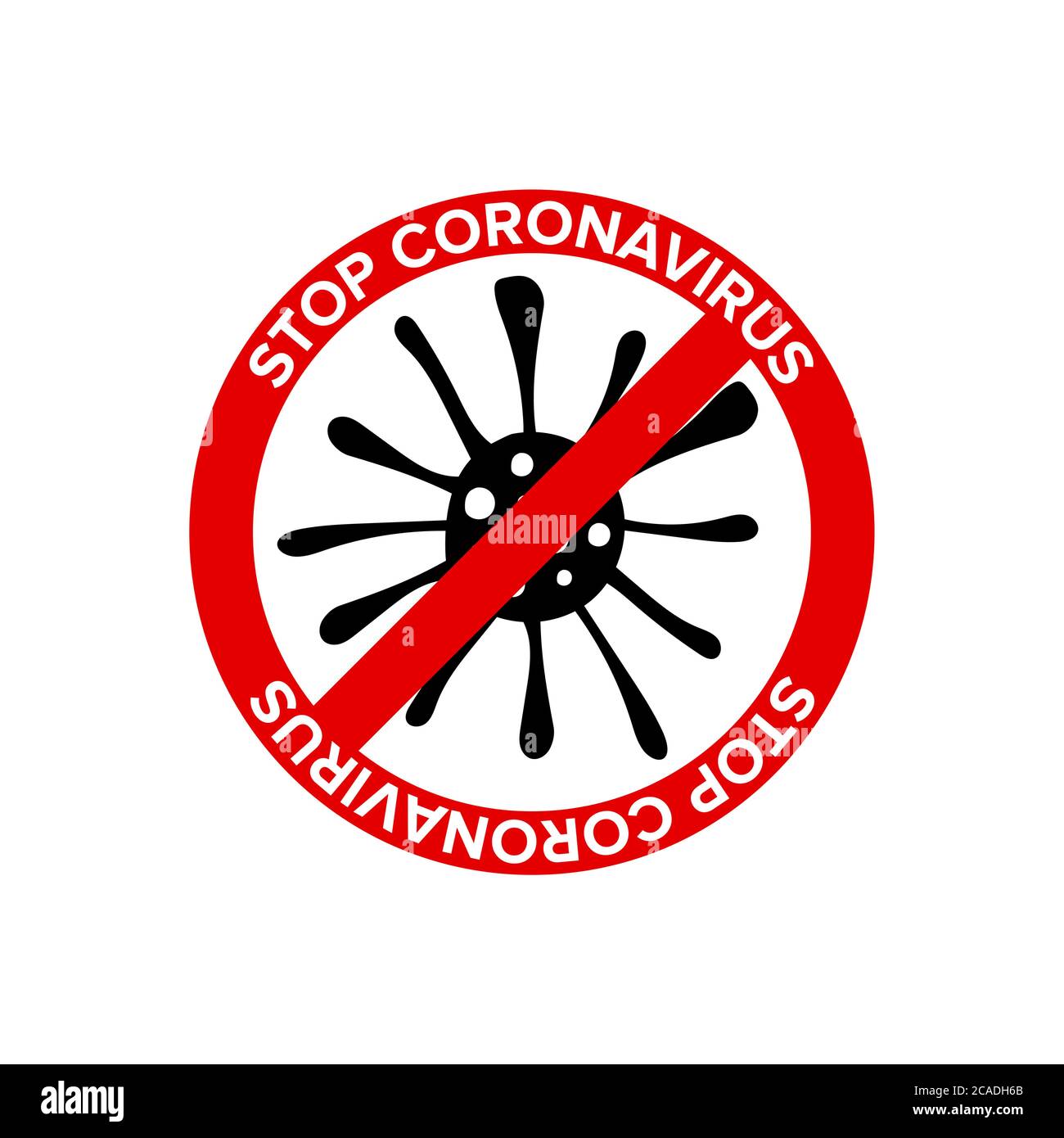 Icône de coronavirus avec signe d'interdiction rouge. Illustration vectorielle Illustration de Vecteur
