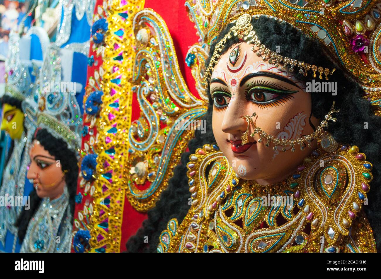 Portrait de la déesse Durga avec utilisation de la mise au point sélective Banque D'Images