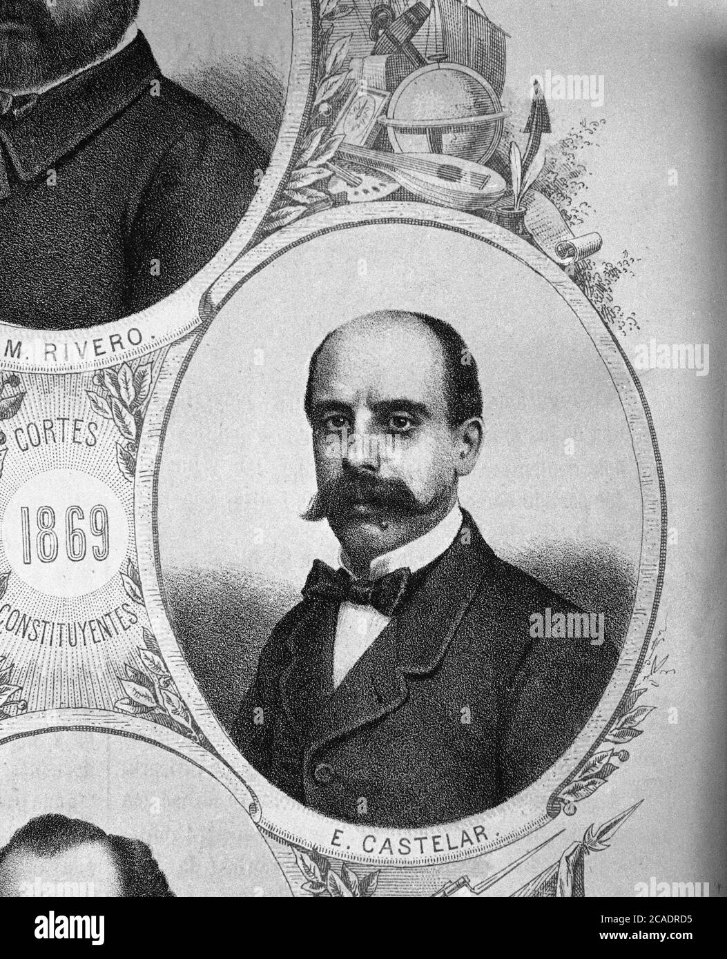 EMILIO CASTELAR (1832/1899) - PRESIDENTE DEL GOBIERNO DURANTE LA I REPUBLICA. Banque D'Images