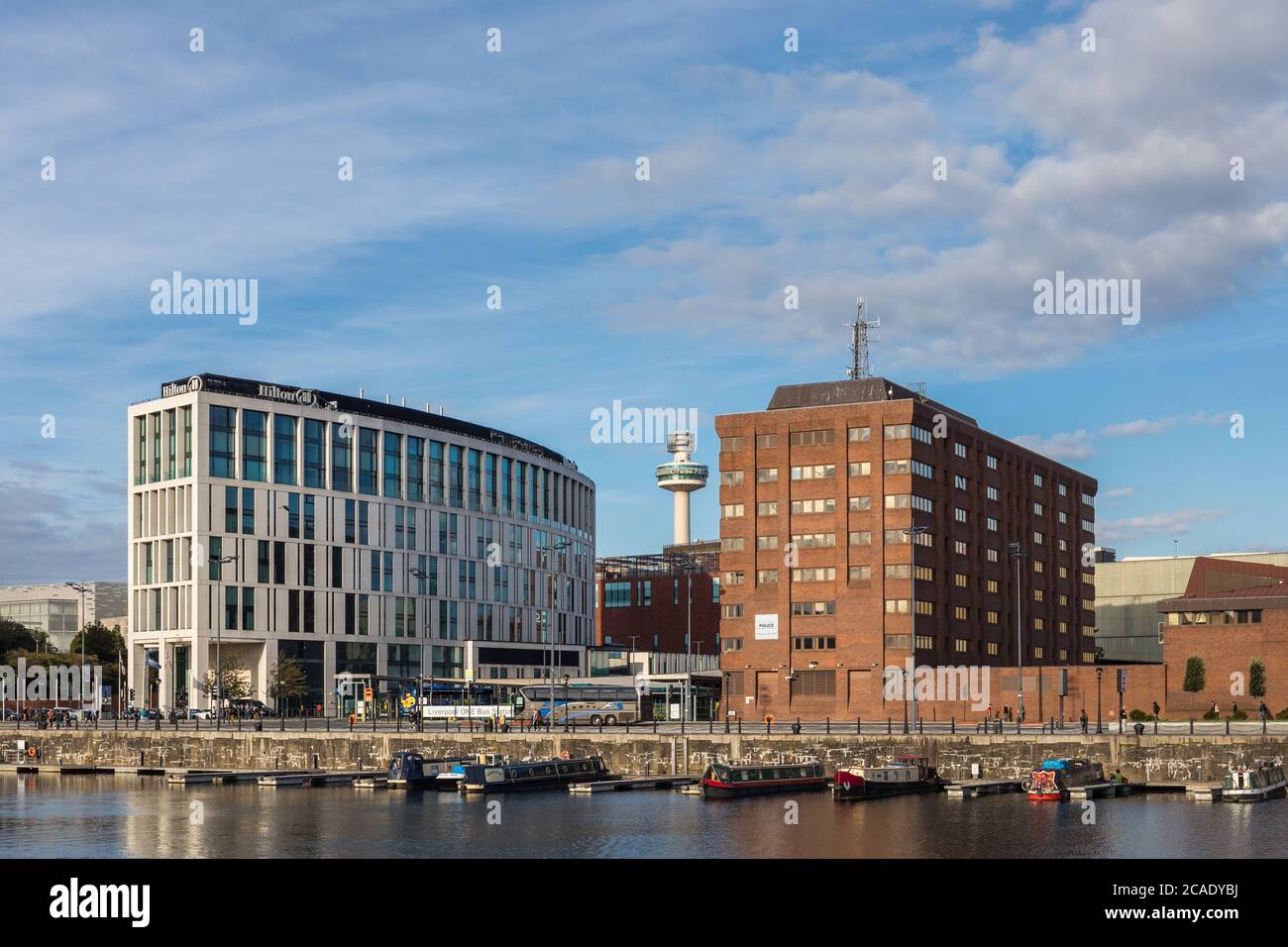 Hilton Liverpool City Centre Hotel et quartier général de la police de Merseyside, Liverpool, Merseyside, Royaume-Uni Banque D'Images