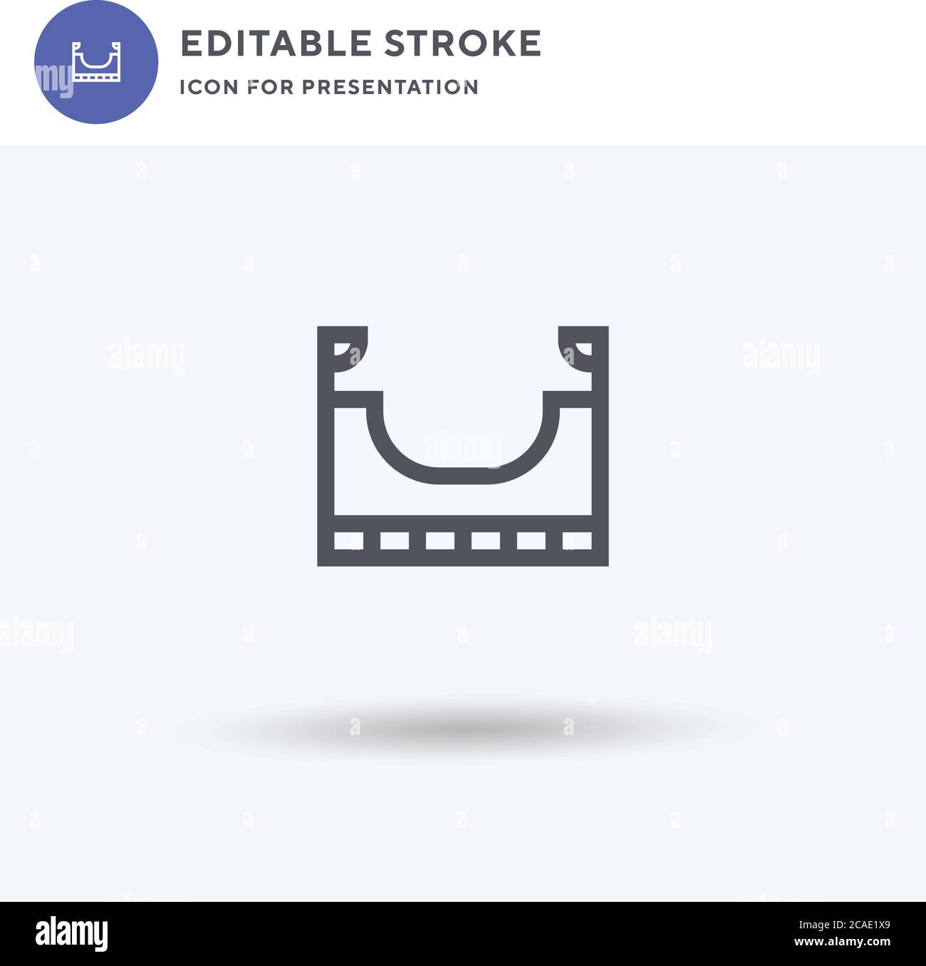 Vecteur d'icône de rampe, signe plat rempli, pictogramme solide isolé sur blanc, illustration du logo. Icône rampe pour la présentation. Illustration de Vecteur