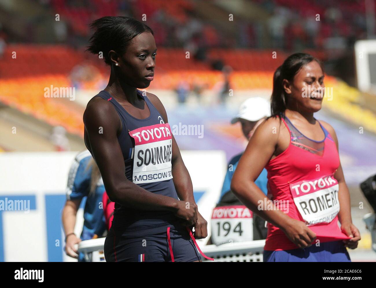 Myriam Soumaré 100 M séries pendant le Championnat du monde Athlétisme 2013, le 10 2013 août à Moscou - photo Laurent Lairys / DPPI Banque D'Images