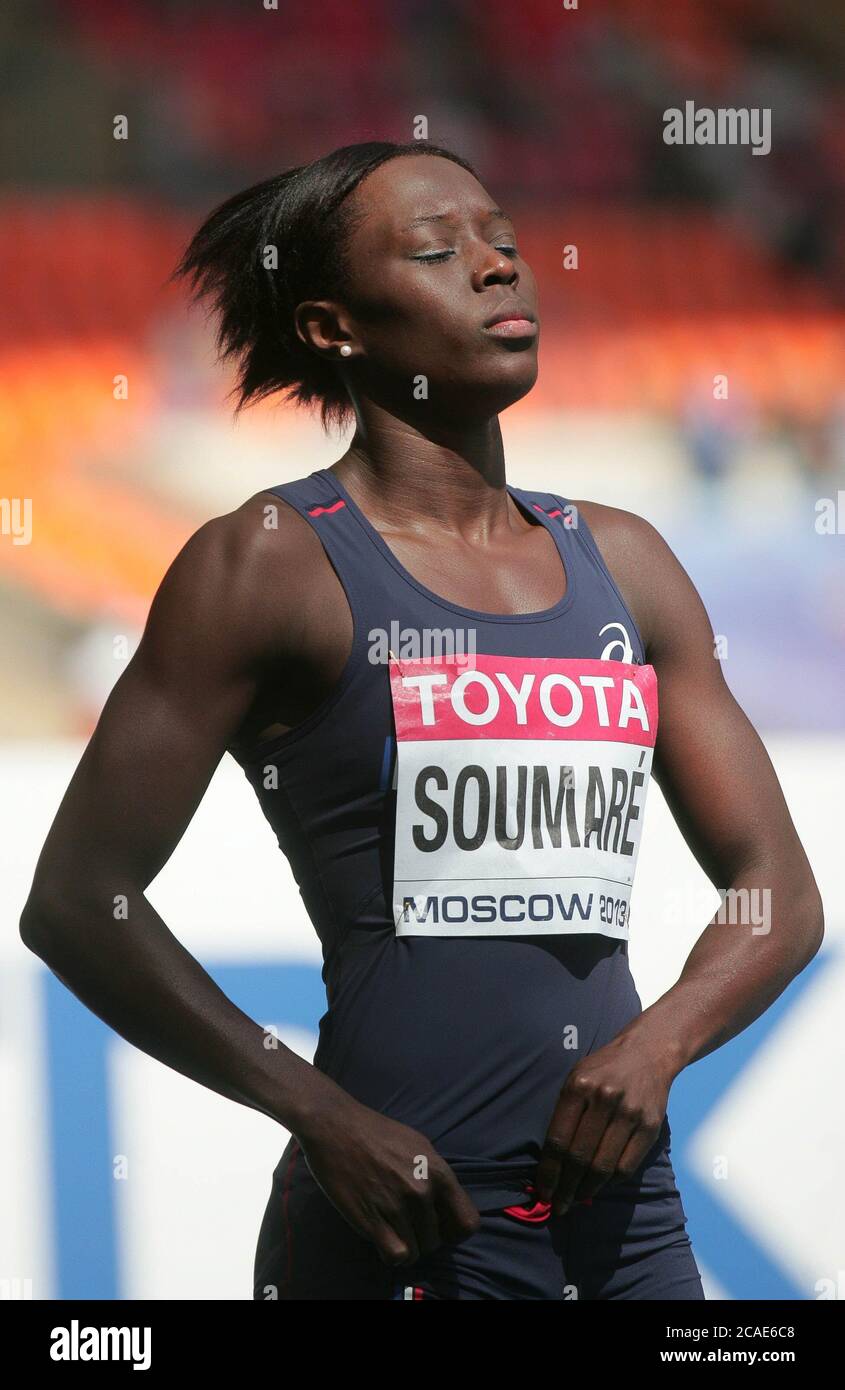 Myriam Soumaré 100 M séries pendant le Championnat du monde Athlétisme 2013, le 10 2013 août à Moscou - photo Laurent Lairys / DPPI Banque D'Images