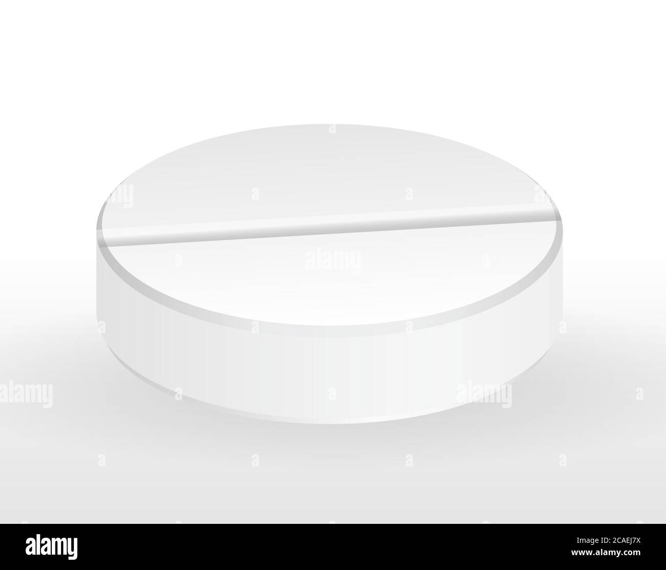 Tablette blanche ronde naturaliste. Médicament contre la grippe, vaccin contre la maladie. Illustration vectorielle Illustration de Vecteur