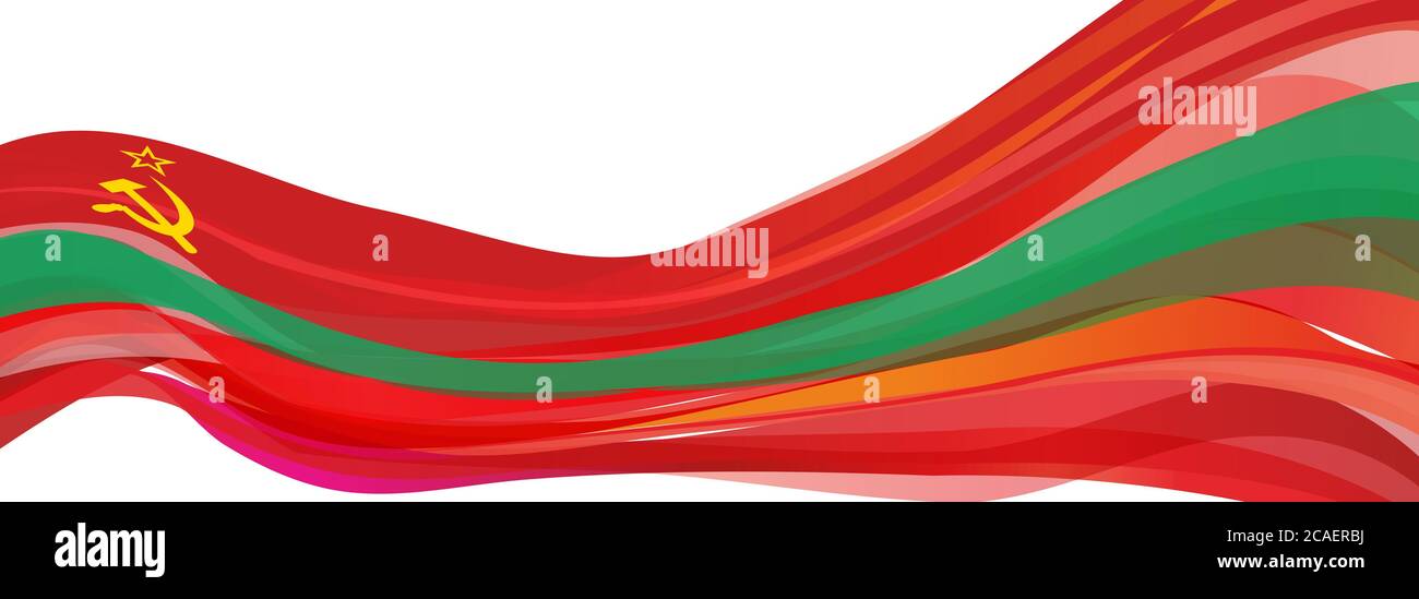 Rouge avec une bande verte drapeau de la République moldave de Pridnestrovian Banque D'Images