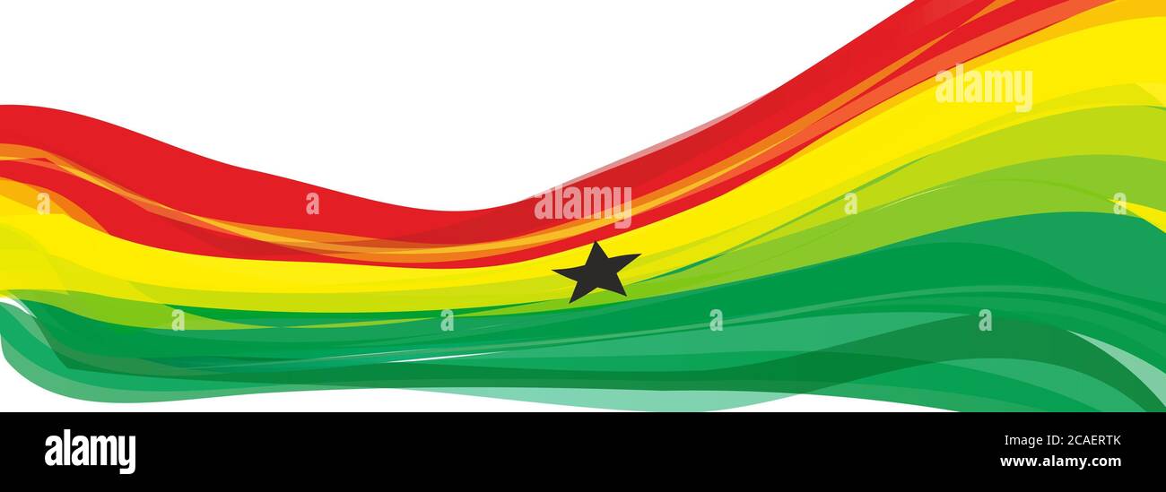 Drapeau du Ghana, rouge jaune vert avec une étoile noire à cinq pointes drapeau de la République du Ghana Banque D'Images