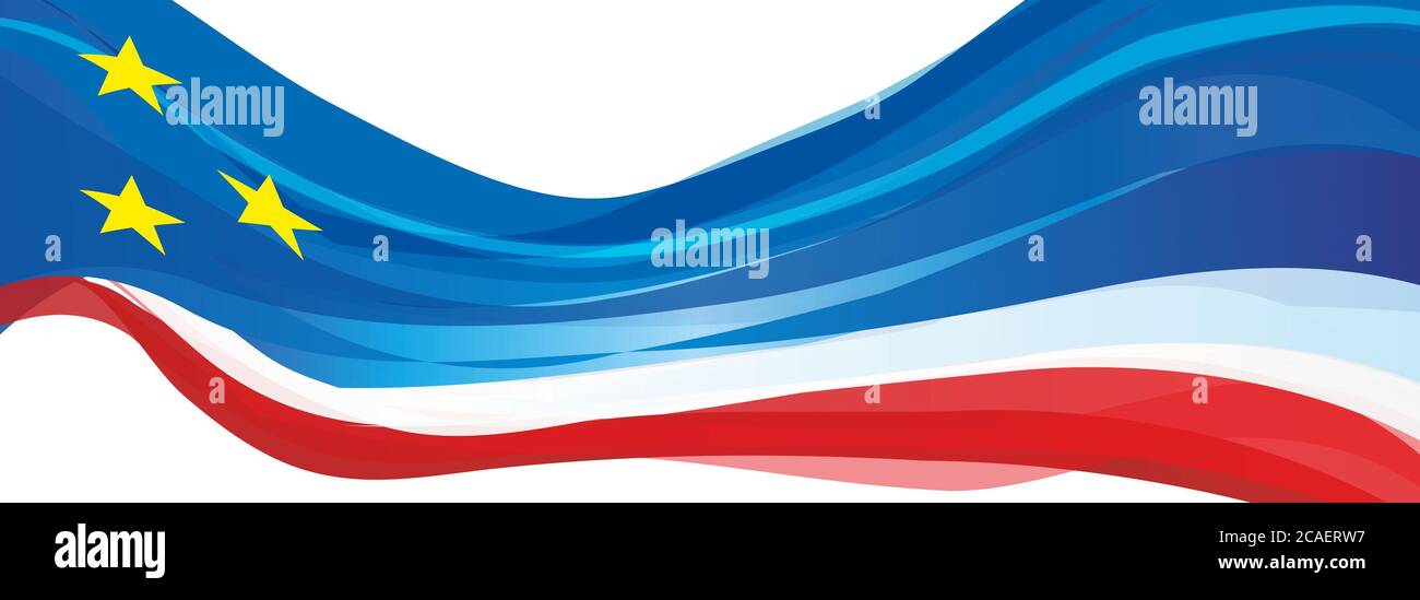 Drapeau de Gagaouzie, bleu blanc rouge avec étoiles jaunes drapeau de Gagaouzie Banque D'Images