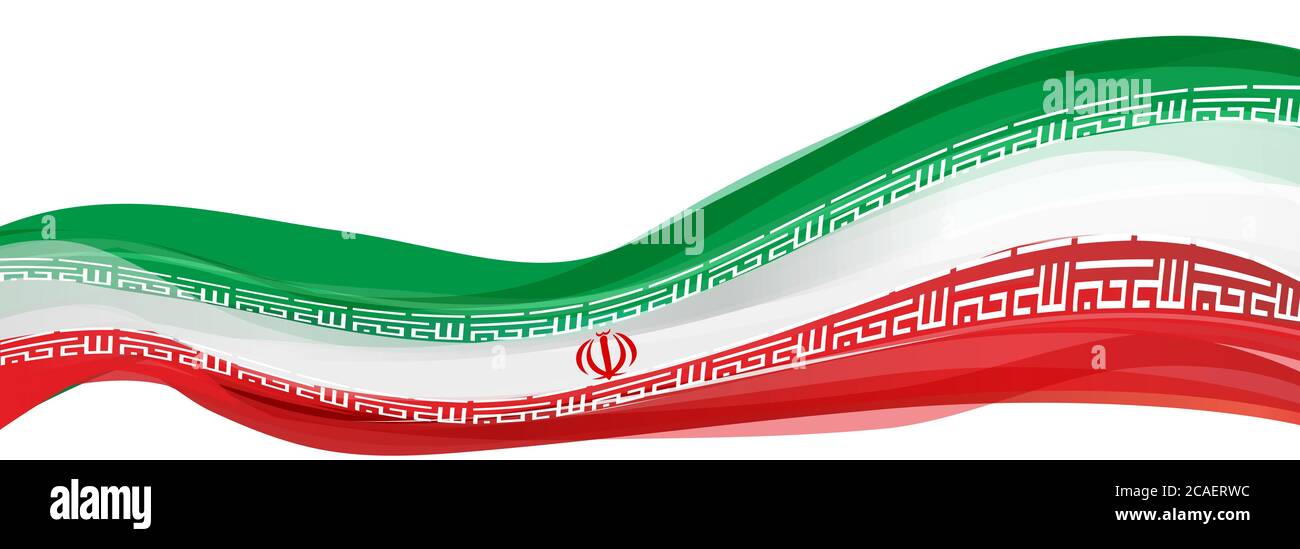 Drapeau de l'Iran, vert blanc rouge drapeau de la République islamique d'Iran Banque D'Images