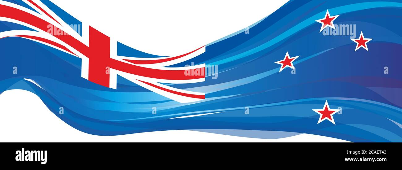 Bleu avec drapeau rouge et blanc Union Jack de la Nouvelle-Zélande Banque D'Images