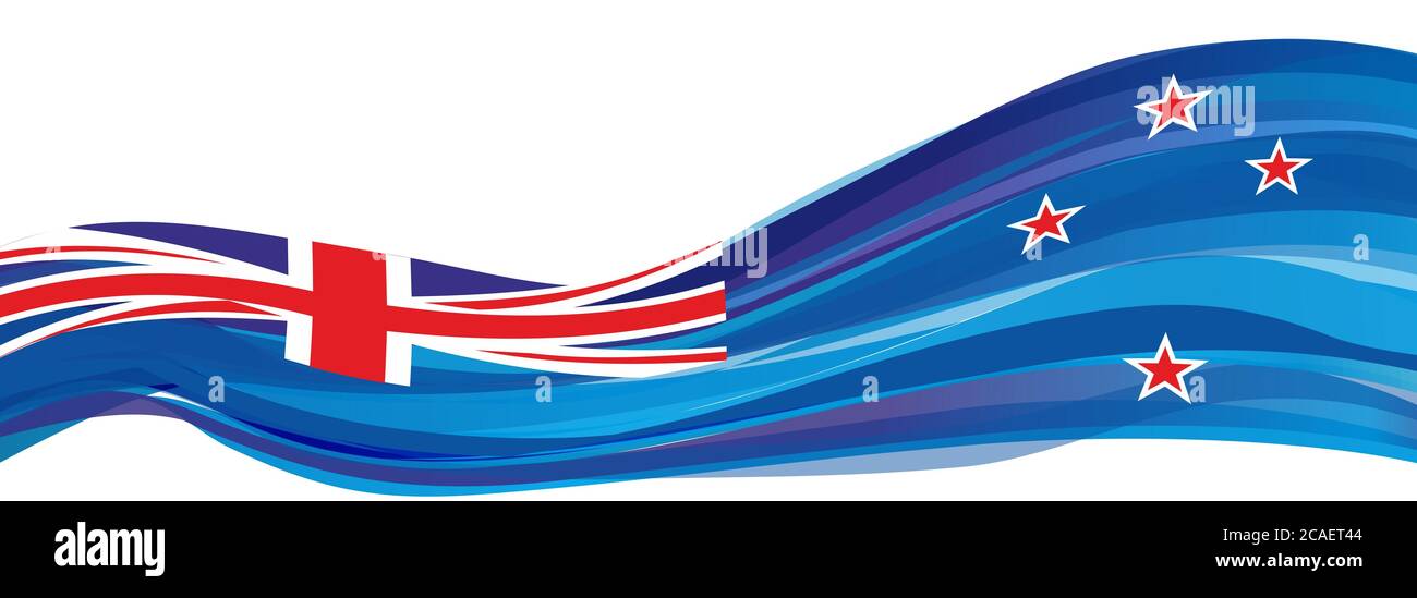 Bleu avec drapeau rouge et blanc Union Jack de la Nouvelle-Zélande Banque D'Images