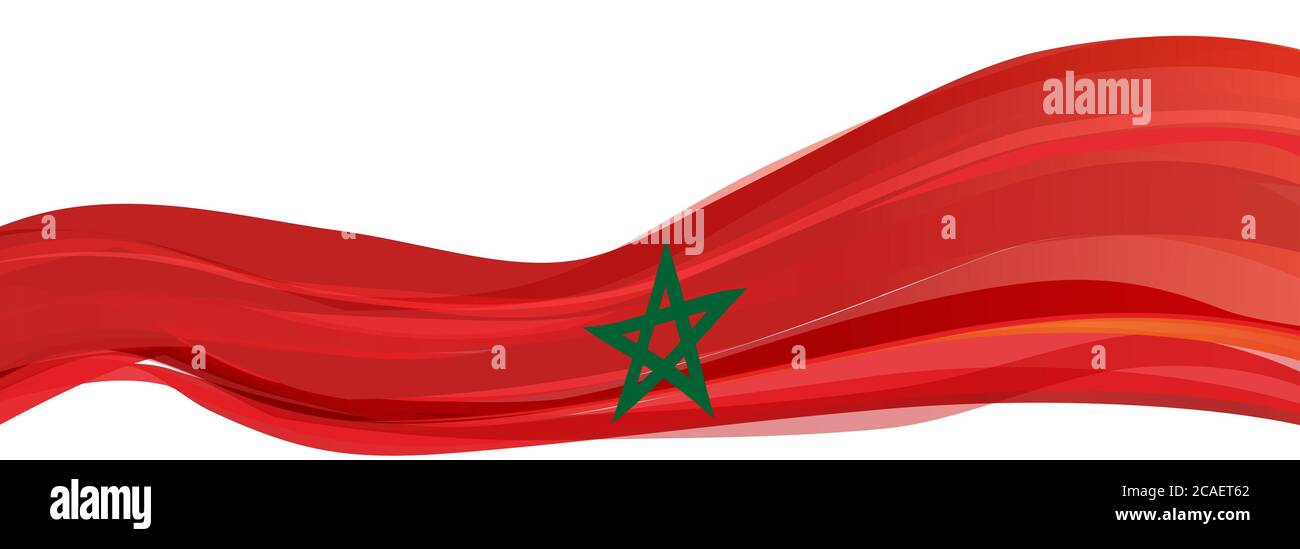 Drapeau du Maroc, rouge avec une étoile verte à cinq pointes drapeau du Royaume du Maroc Banque D'Images