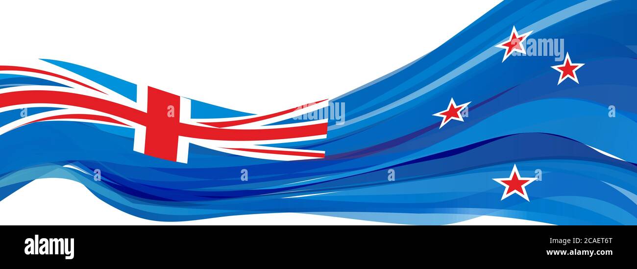 Bleu avec drapeau rouge et blanc Union Jack de la Nouvelle-Zélande Banque D'Images