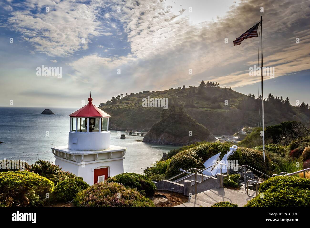 Trinidad Memorial Lighthouse, Trinidad, Californie, États-Unis Banque D'Images