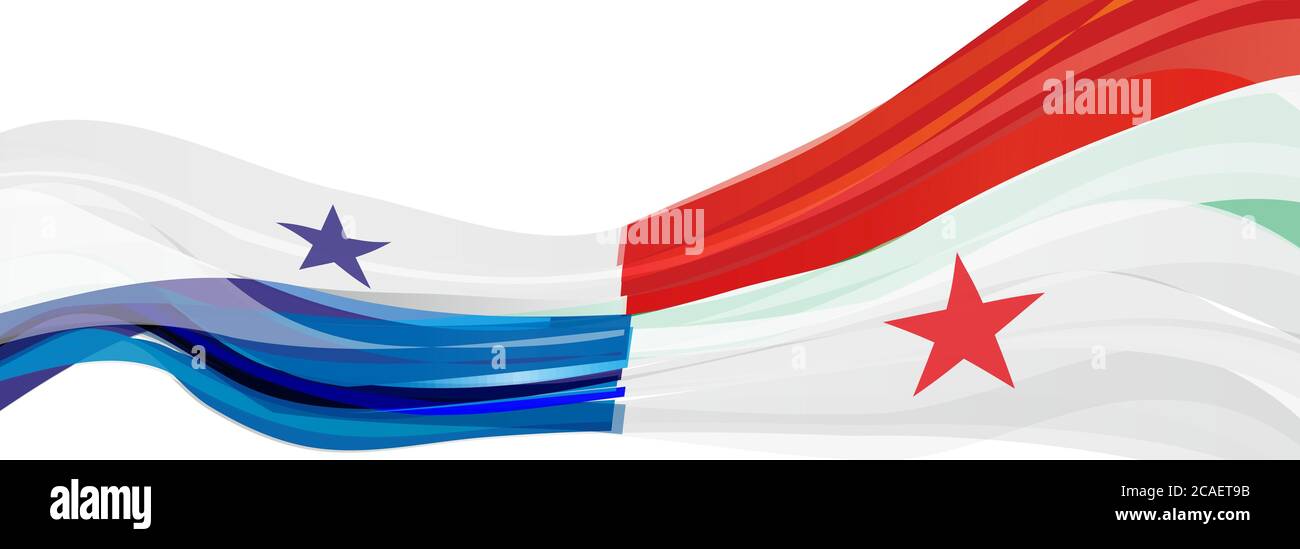 Drapeau du Panama, blanc bleu rouge drapeau de la République du Panama Banque D'Images