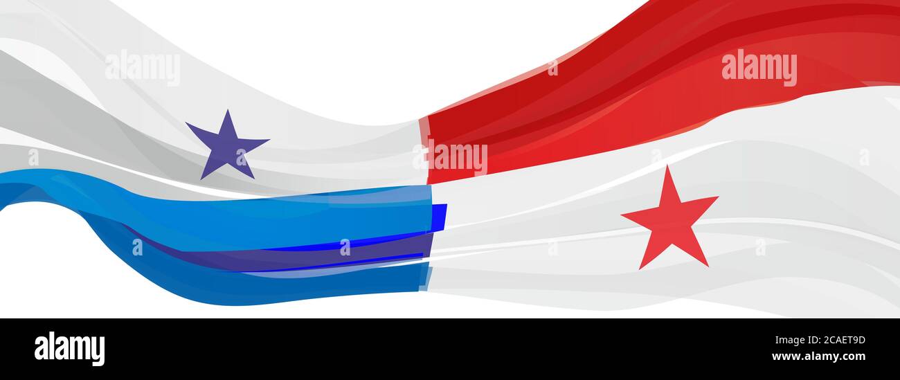 Drapeau du Panama, blanc bleu rouge drapeau de la République du Panama Banque D'Images