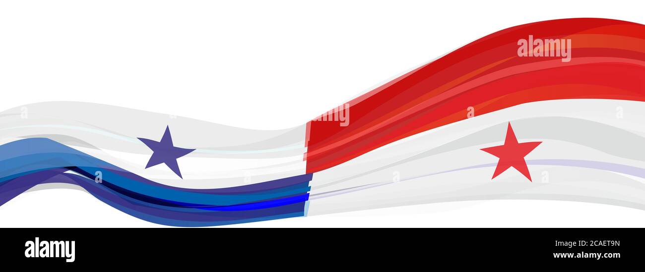 Drapeau du Panama, blanc bleu rouge drapeau de la République du Panama Banque D'Images