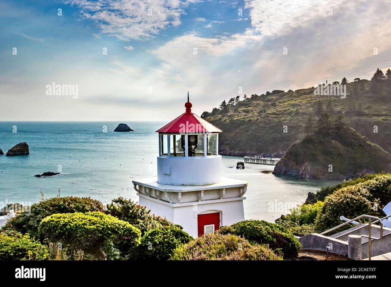 Trinidad Memorial Lighthouse, Trinidad, Californie, États-Unis Banque D'Images