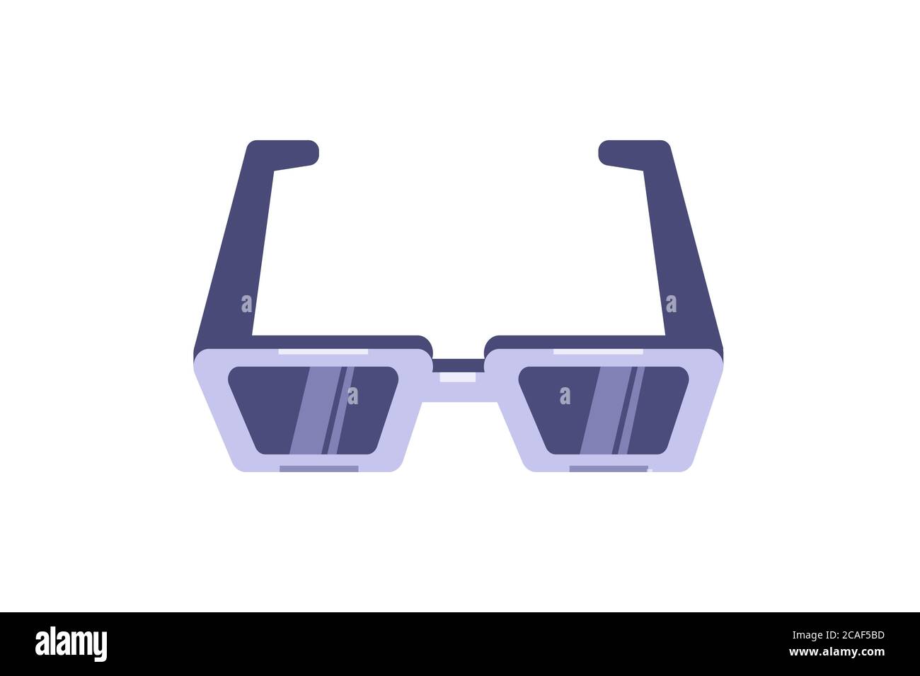 Lunettes rétro modernes avec branches plates. Illustration de Vecteur