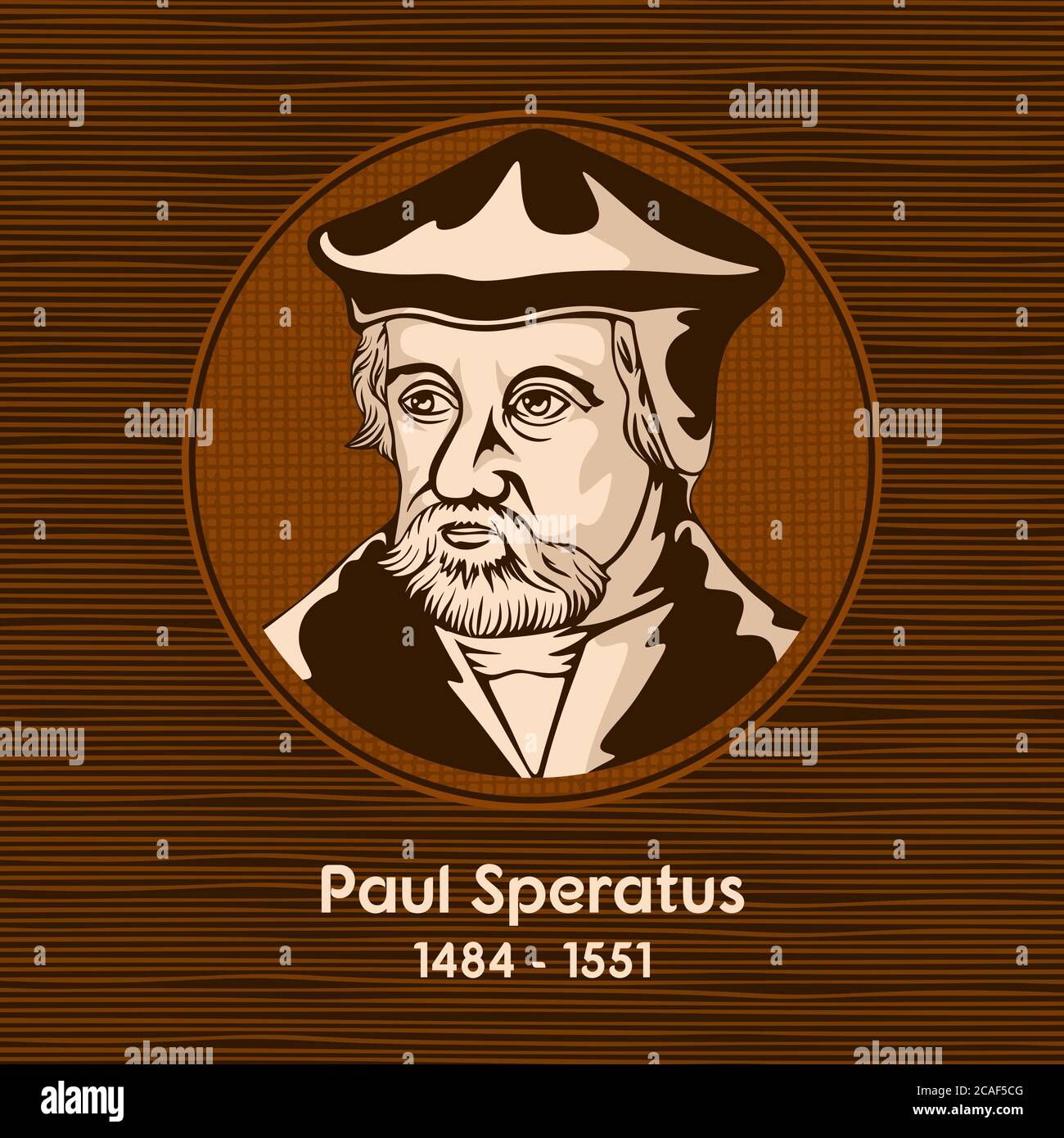 Paul Speratus (1484 - 1551) était un prêtre catholique qui devint un prédicateur protestant, réformateur et hymne. Illustration de Vecteur