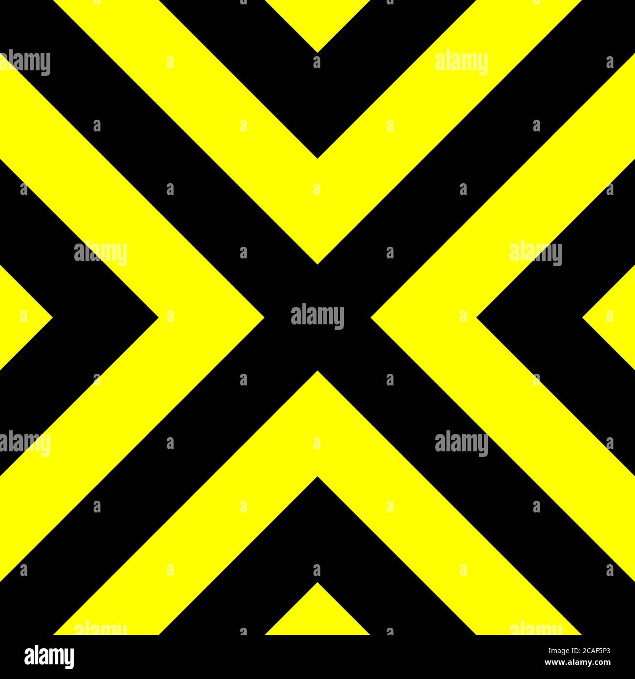 Graphique vectoriel transparent d'une croix noire sur fond jaune. Cela signifie un danger ou un danger Illustration de Vecteur