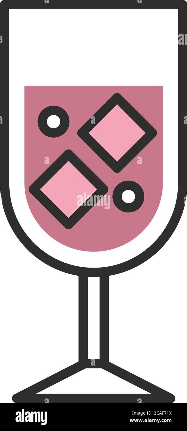 cocktail icône verre tasse glace boisson liqueur rafraîchissante alcool ligne et remplir design illustration vectorielle Illustration de Vecteur